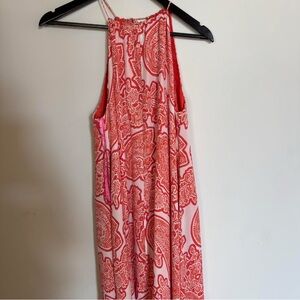 Michael Kors Red and White Paisley Dress